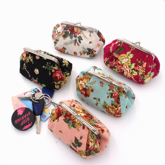 Versatile Women's Creative Canvas Fabric Clutch Coin Purses