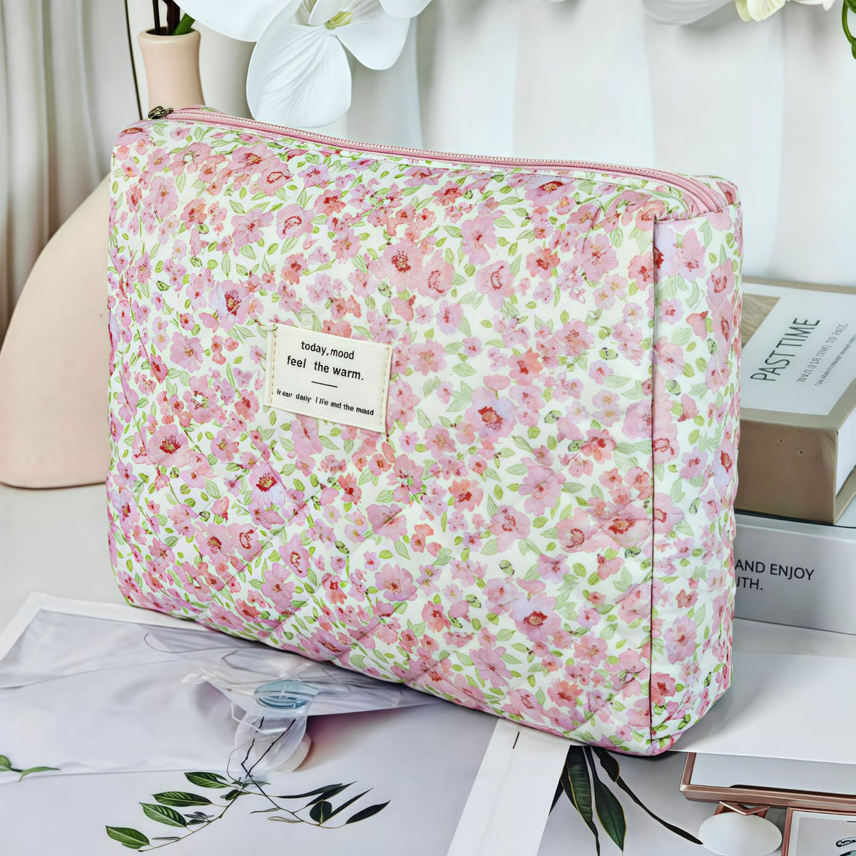 Large Capacity Portable Polyester Cotton Thickened Makeup Bag