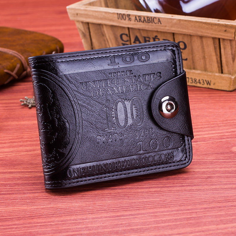 Men's Short Fashion Personality Dollar Two-fold Multiple Men's Wallets