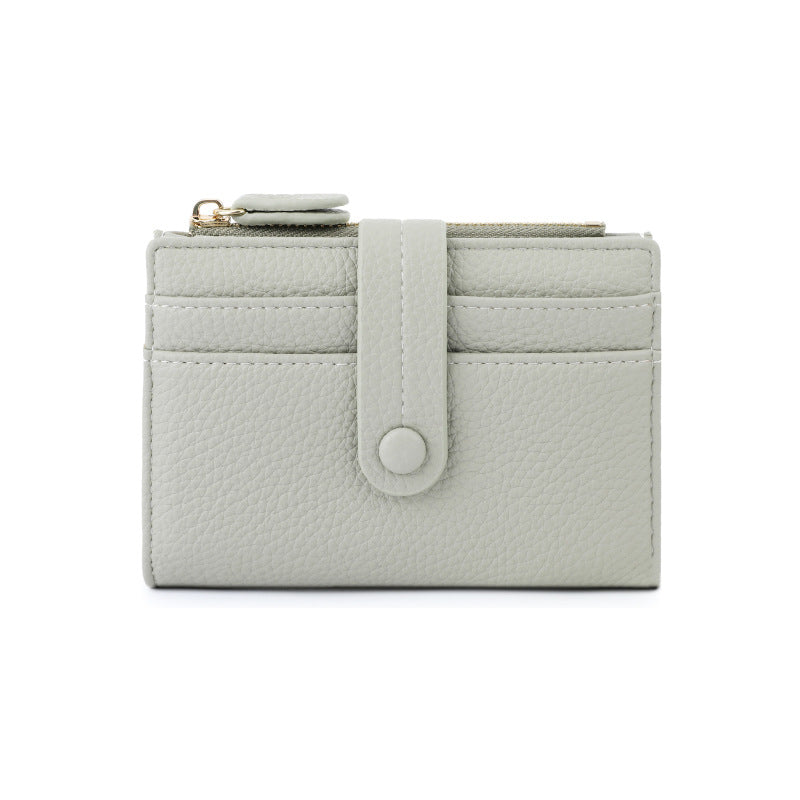 Women's Swiping Multiple Slots Short Lychee Pattern Ladies Wallet
