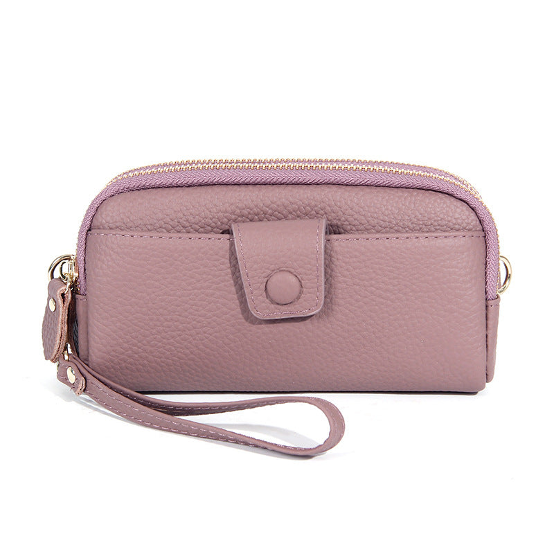 Women's Cowhide Long Simple Mother Genuine Leather Bags