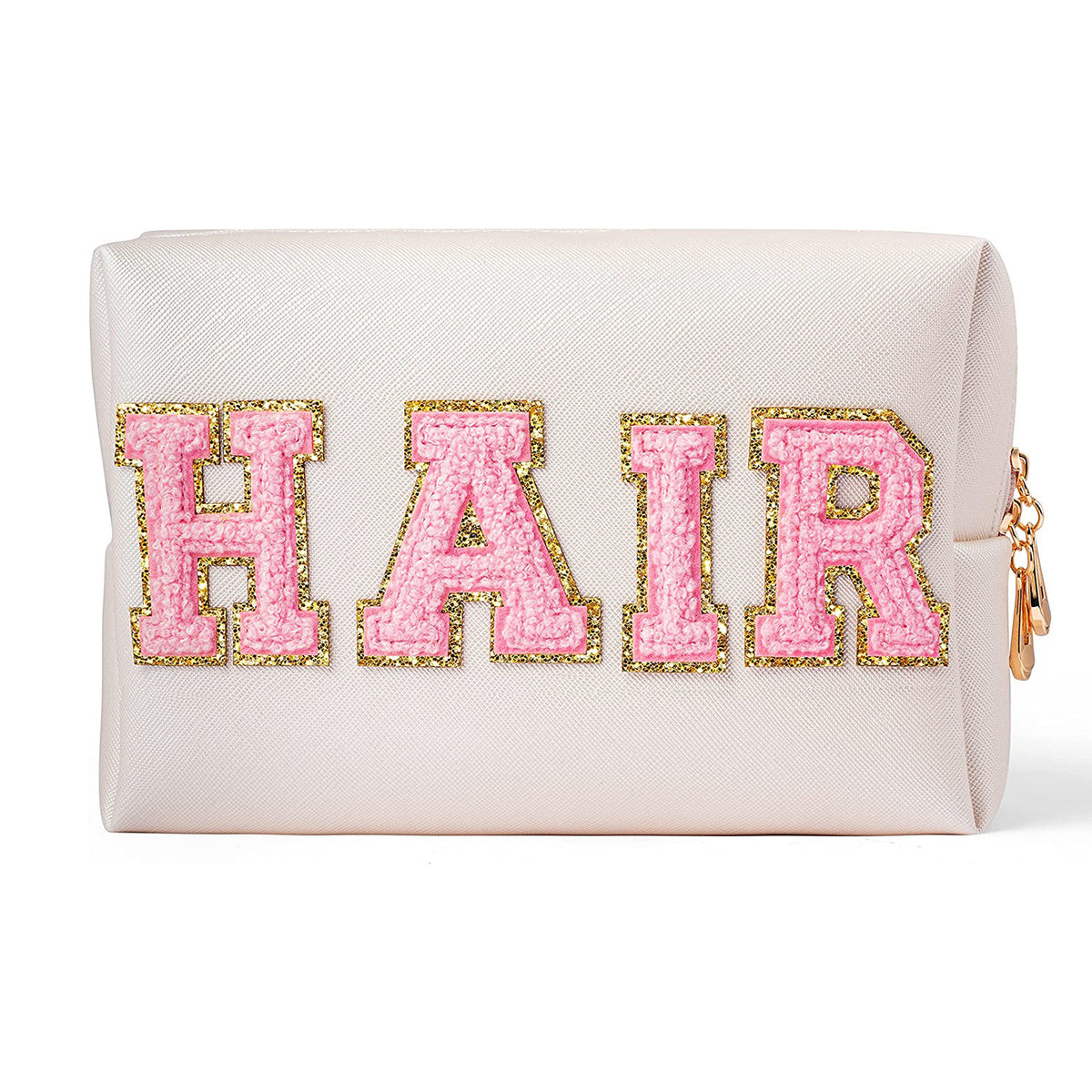 Embroidery Lettered Make-up Chenille Waterproof Large Makeup Bag
