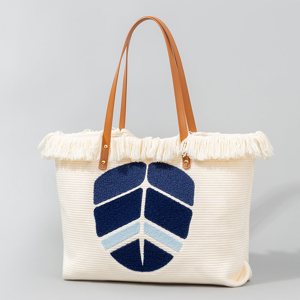 Women's Towel Embroidery Canvas Bohemian Ethnic Style Tote Bags