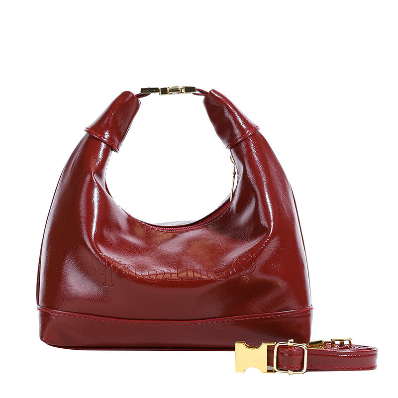 Retro Springtide Flow Solid Color Texture Diagonal One Women's Shoulder Bag