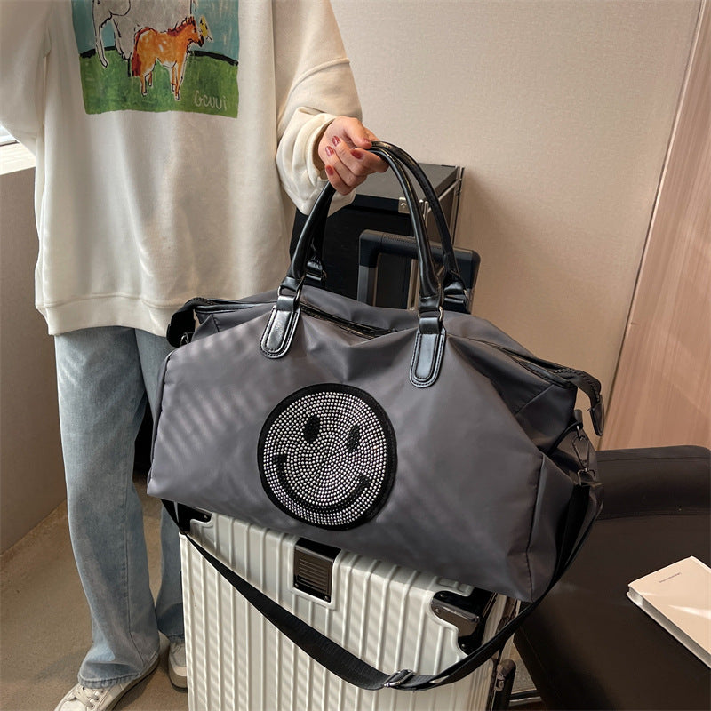 Women's Lightweight Big Business Trip Cartoon Smiley Travel Bags