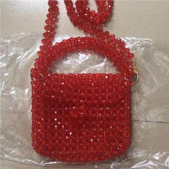 Women's Creative Acrylic Portable Beaded Fashion Weaving Handbags