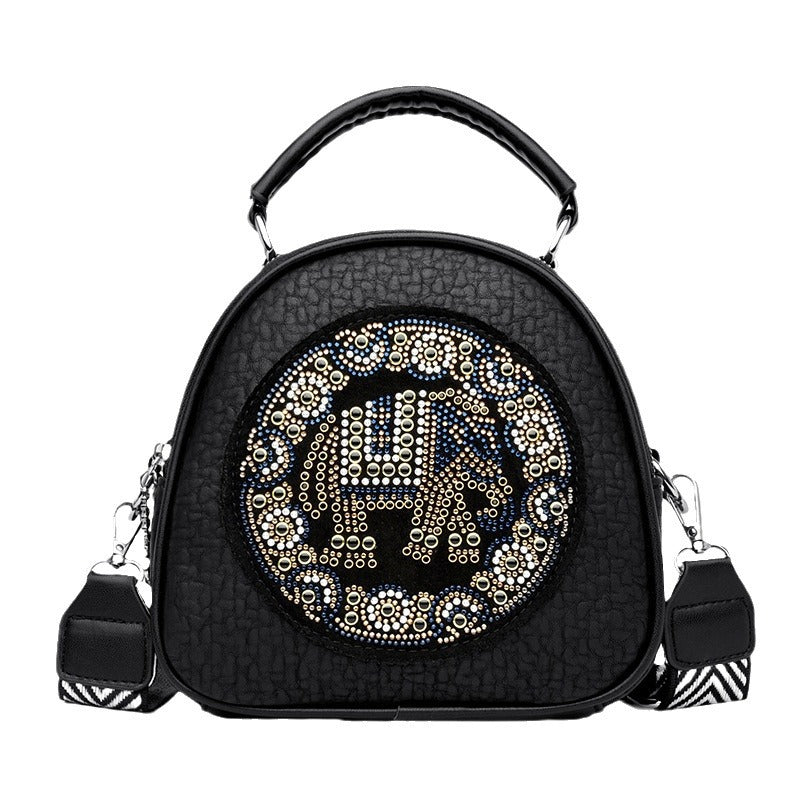 Women's Rivet Large Capacity Double Compartment Cross Body Handbags