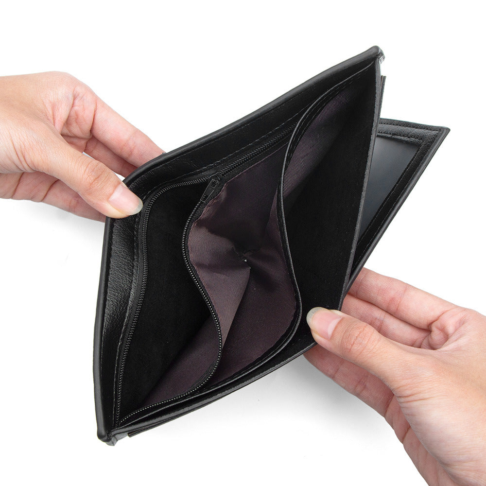 Men's Short Simple Multifunctional Multiple Slots Zipper Purses