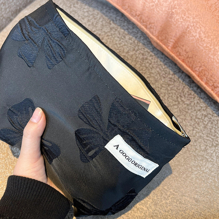 Noble Dark Pattern Bow Princess High Cold Cosmetic Bags