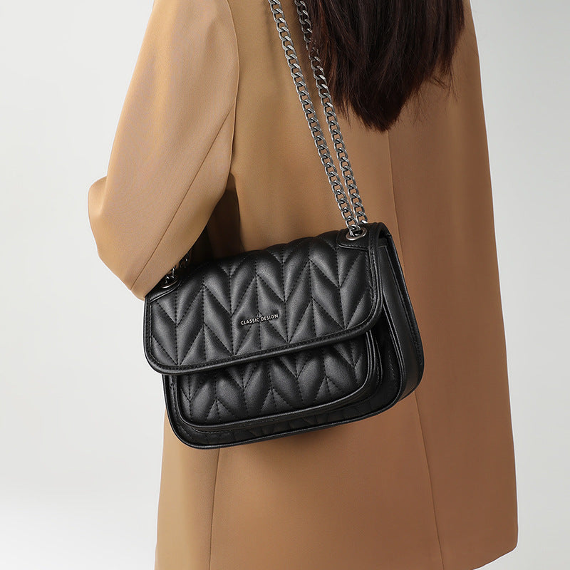 Women's Chain Classic Style Genuine Leather Underarm Bags