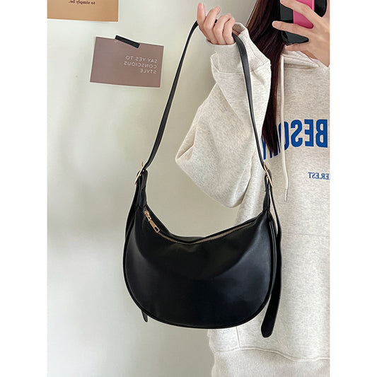 Women's Niche Fashion Black One Dumpling Crossbody Bags