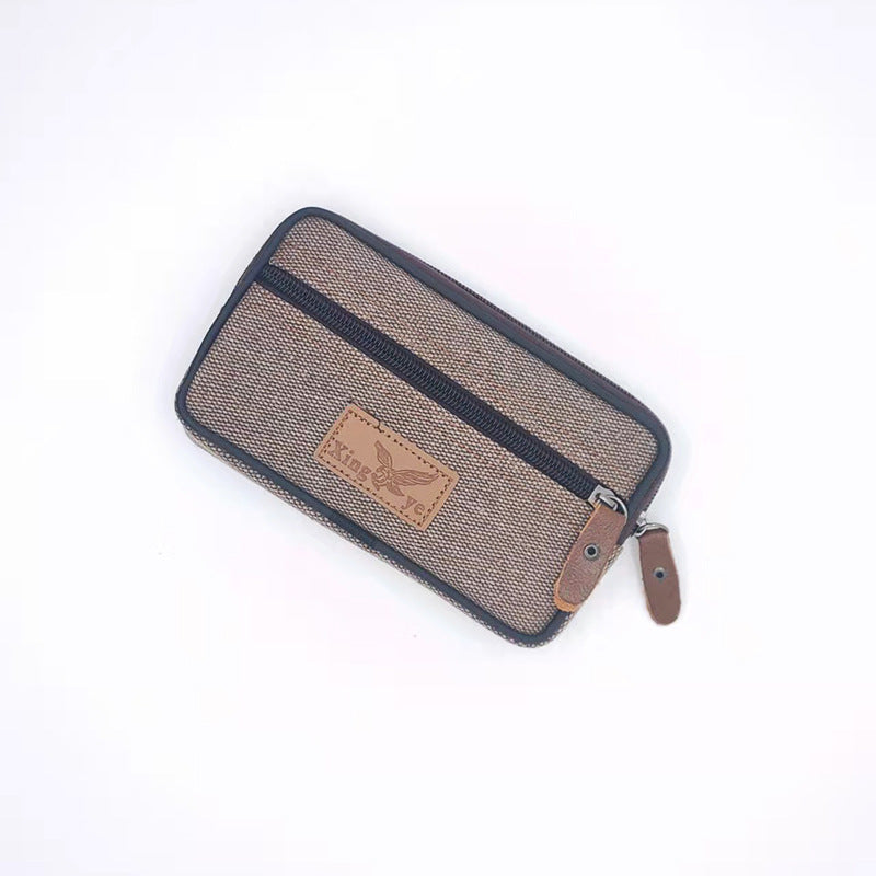 Men's Canvas Horizontal Vertical Wrist Hanging Mobile Men's Waist Packs