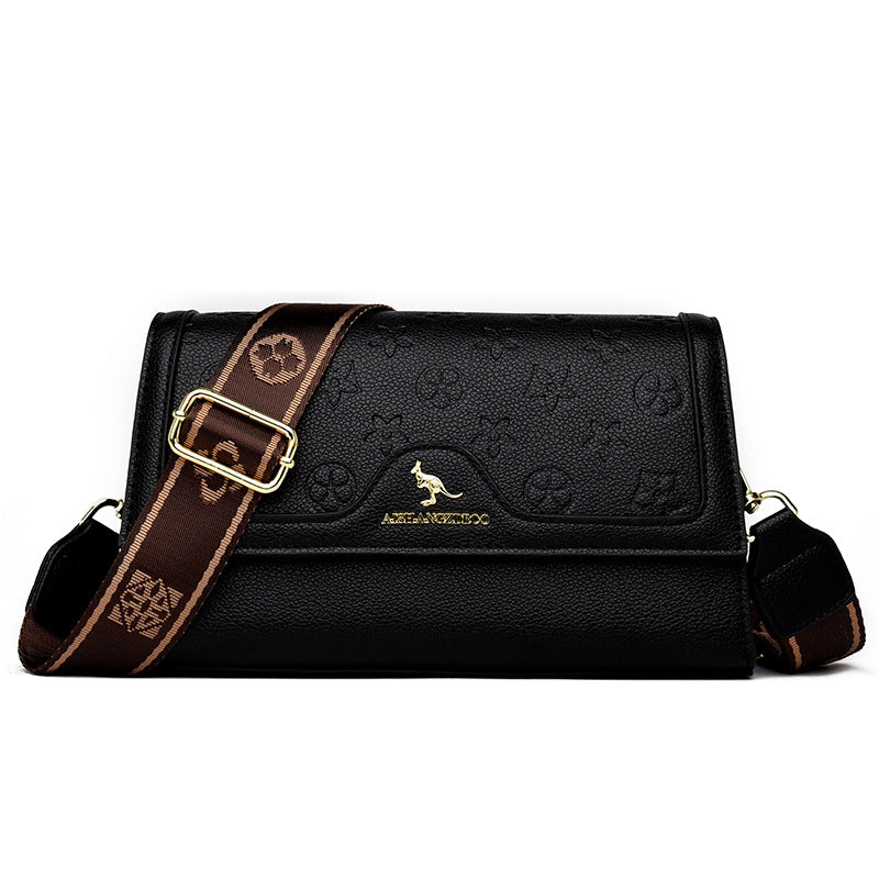 Women's Fashion Simple Portable Embossed Soft Leather Women's Shoulder Bag