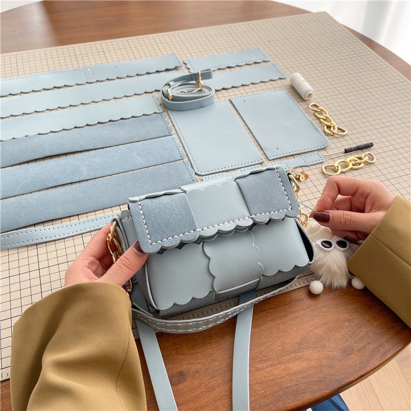 Women's Leather Self-made Material Hand Sewing Zero Women's Shoulder Bag