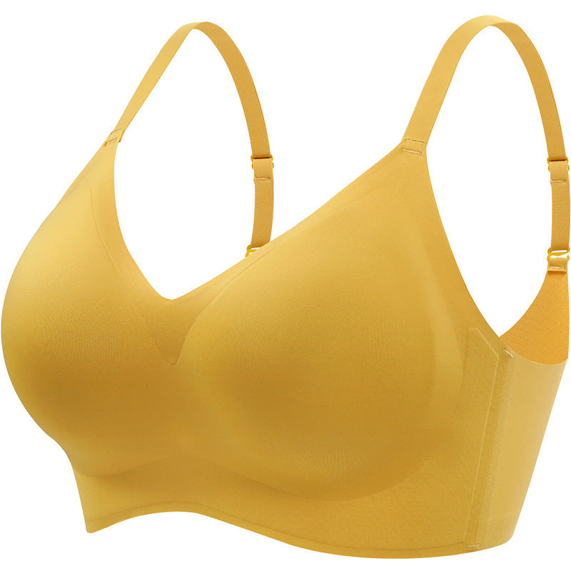 Women's Seamless Thin Underwear Wireless Small Chest Push Bras