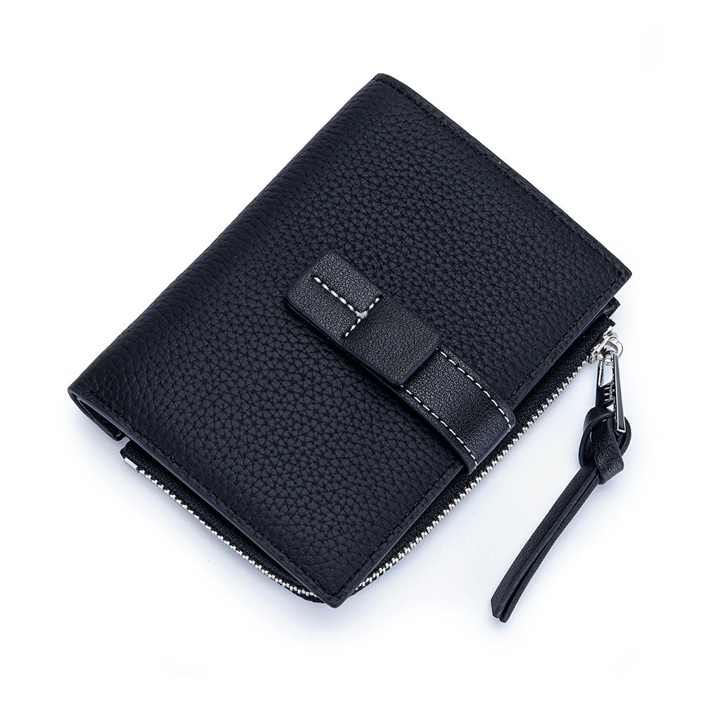Women's Leather Short Fashion Color Contrast Thin Ladies Wallet