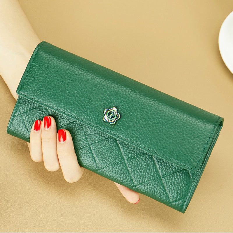 Female Long Genuine Leather Pure First Ladies Wallet