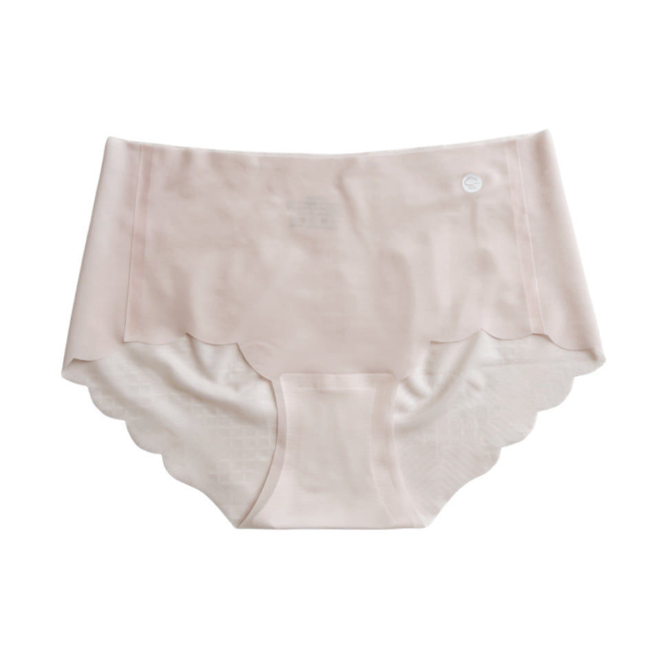 One-piece Ice Silk Underwear Ladies Mid Panties