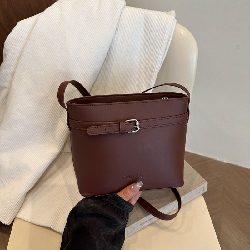 Women's Simple Stylish Textured Now Popular Soft Surface Trendy Women's Shoulder Bag