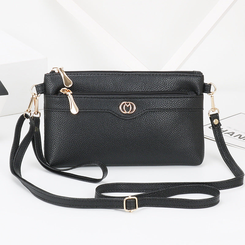 Women's Soft Leather Fashion Clutch Korean Style Small Square Bags