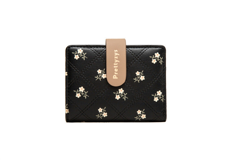 Women's Style Simple Short Two Fold Fashion Multiple Ladies Wallets