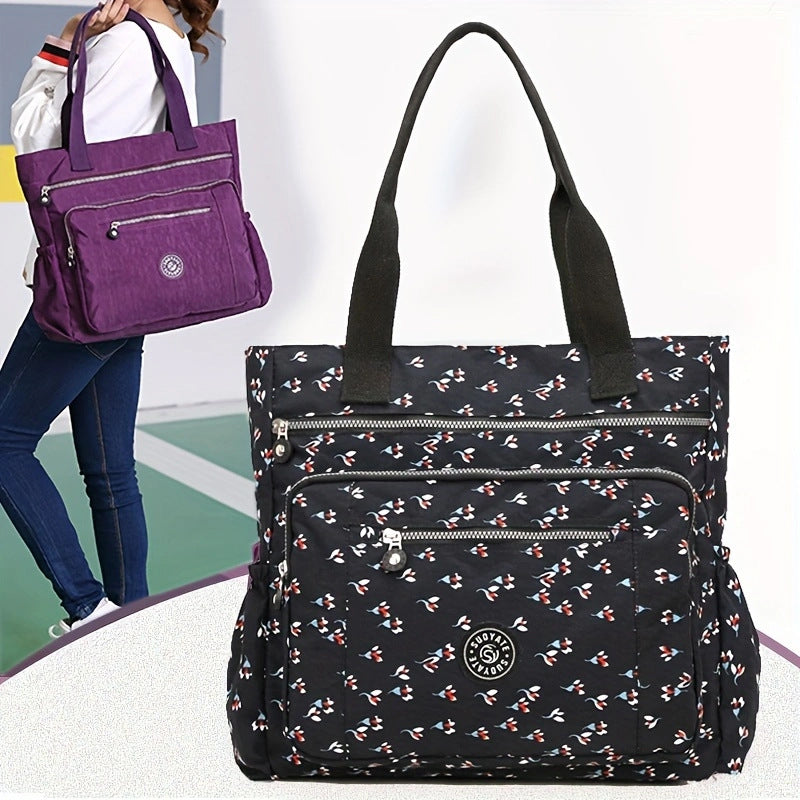 Women's Large Capacity Nylon Cloth Floral Leisure Women's Shoulder Bag