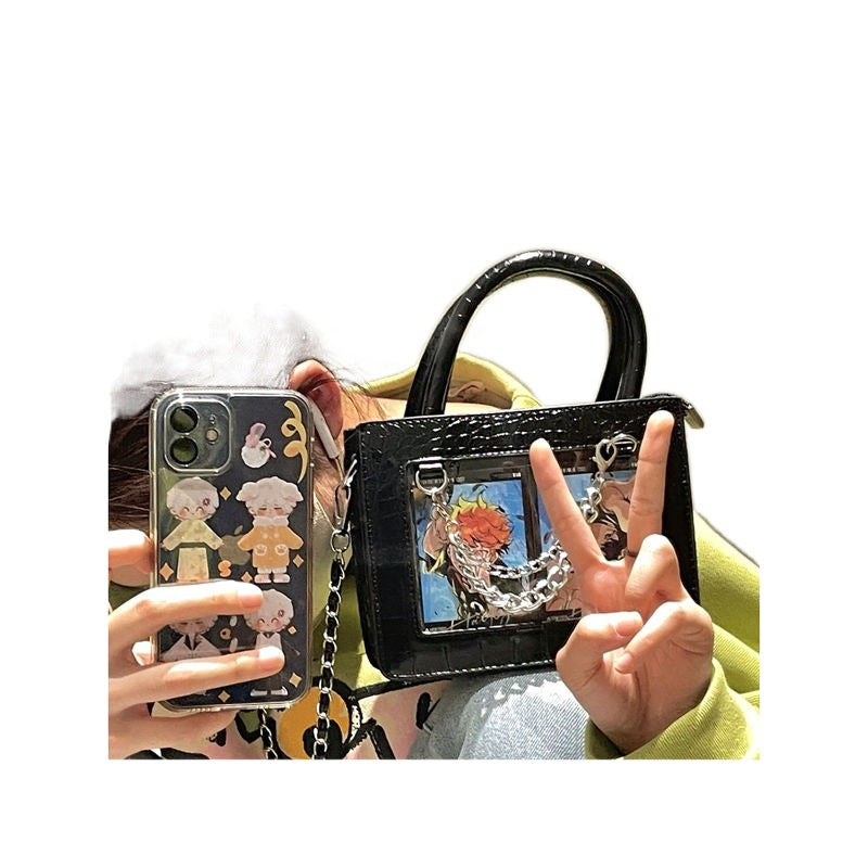 Women's Niche Spicy Transparent Versatile Daily Cartoon Shoulder Bags