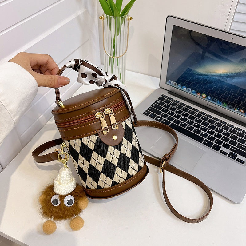 Material Rhombus Portable Homemade Fashion Western Style Bags