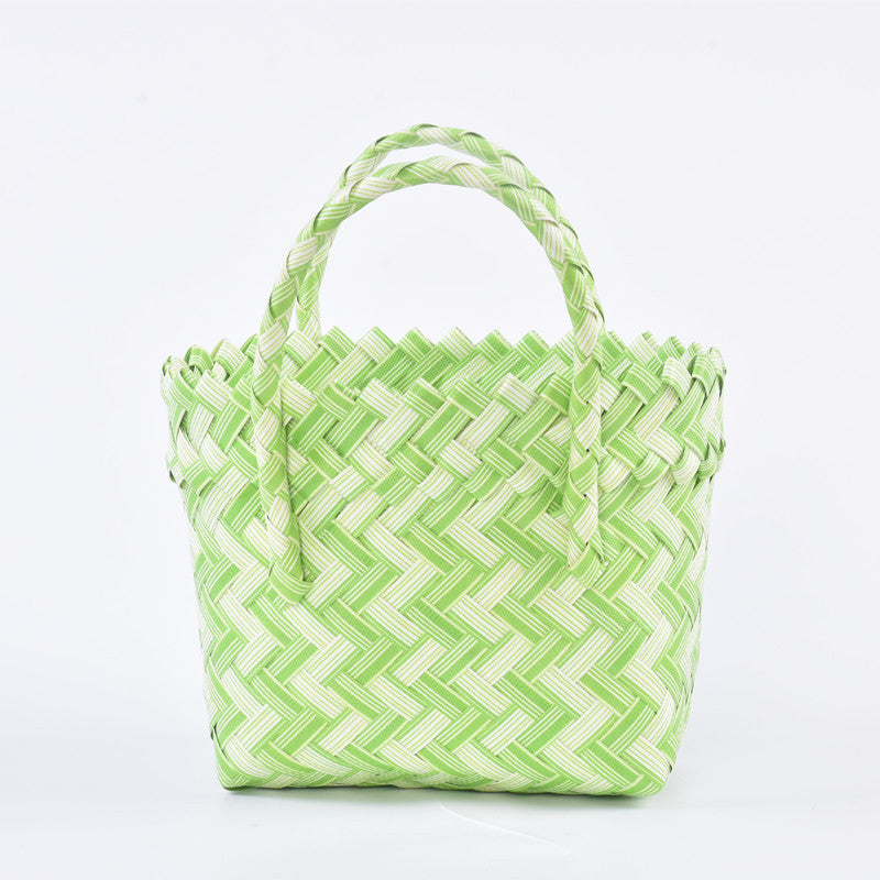 Women's Plastic Simple Shopping Summer Hand-woven Handbags