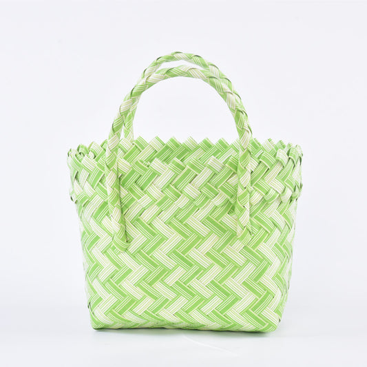Women's Plastic Simple Shopping Summer Hand-woven Handbags