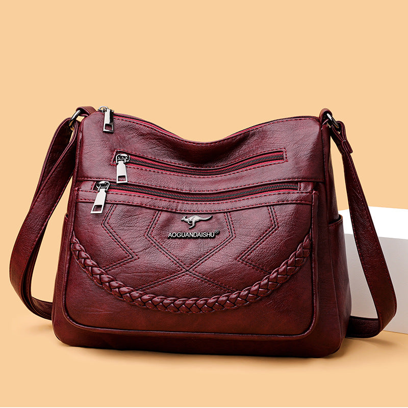 Mom Simple Fashion Soft Leather Lady Crossbody Bags