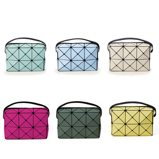 Women's Geometric Triangle Box Niche Rhombus Grid Bags