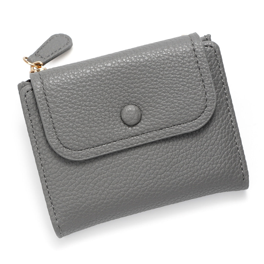 Women's Candy Color Soft Leather Litchi Pattern Ladies Wallet