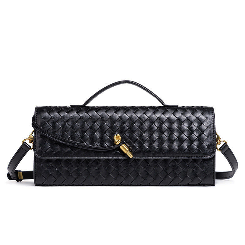 Women's Woven Baguette Fashion Horizontal Clutch Organ Bags