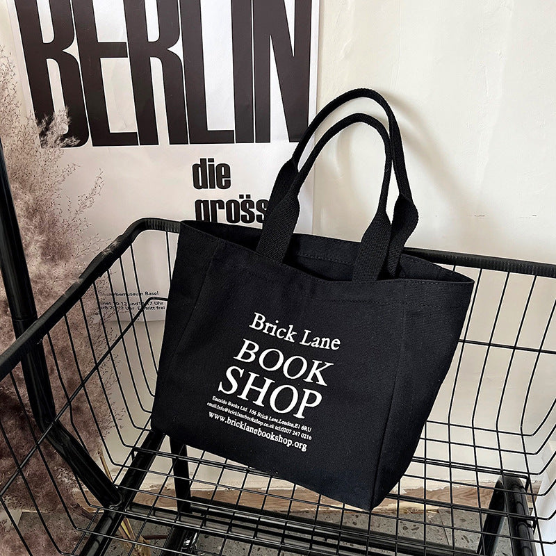 Women's Easy Matching Canvas Mini Large Capacity Letters Printed Handbags