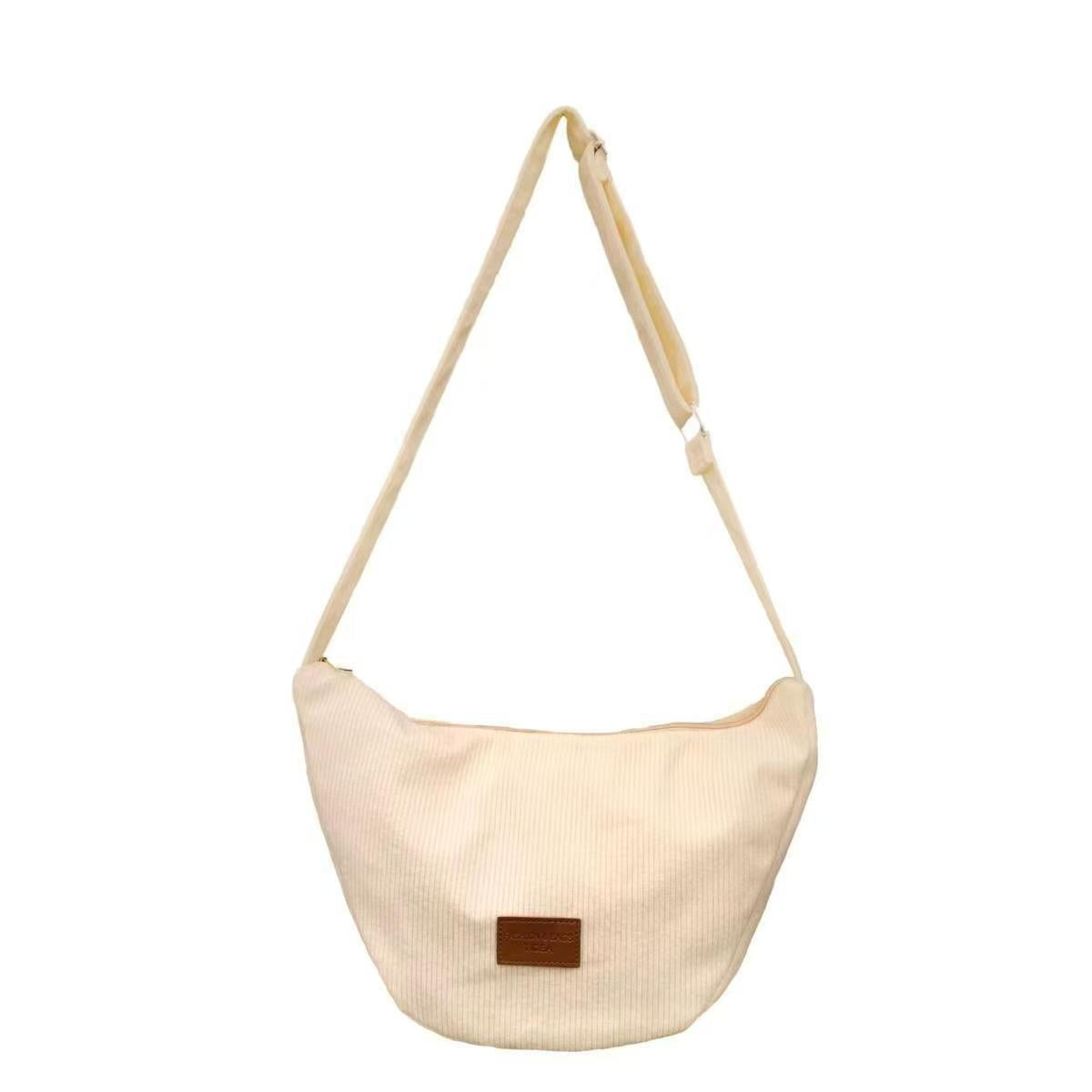 Stylish Dumpling Leisure Corduroy Zipper Commuter Women's Shoulder Bag