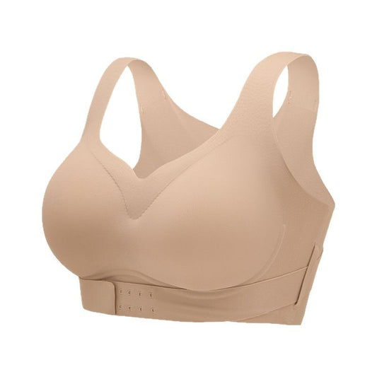 Women's Front Buckle Gathered Without Trace Soft Support Bras