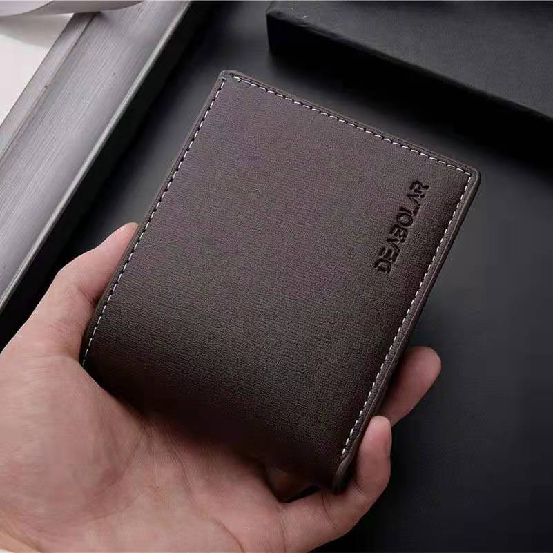 Men's Soft Leather Two Fold Korean Open Men's Wallets