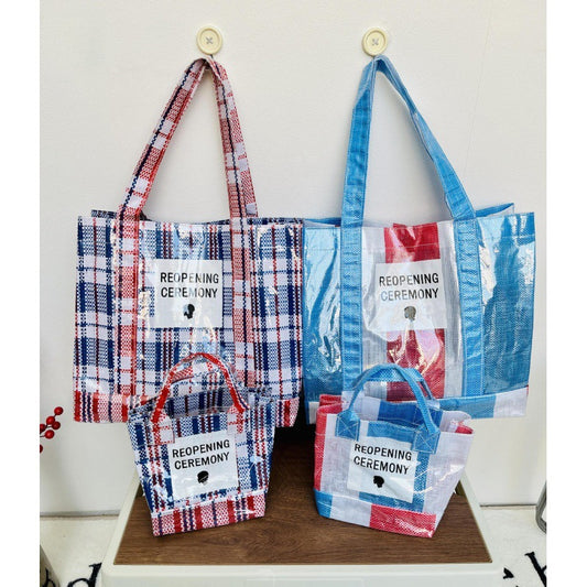 Knitted Hand Snakeskin Pocket Plastic Carrying Shoulder Bags
