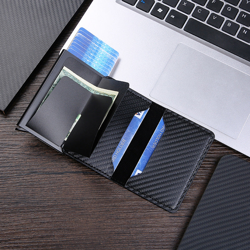 Men's Swiping Automatic Pop-up Slim Credit Metal Card Holder