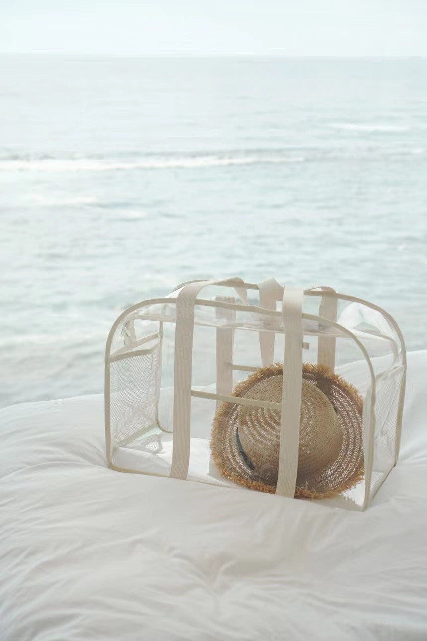 Simple Transparent Mesh Beach Large Capacity Swimming Fitness Summer Travel Bags