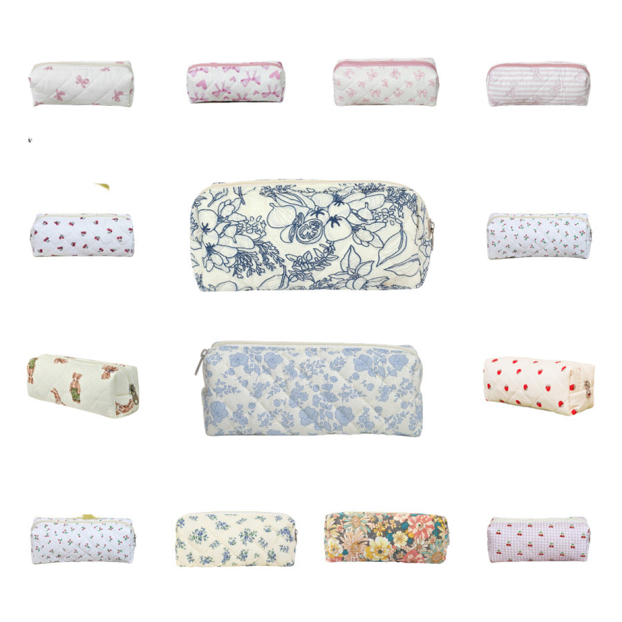 Wind Large Capacity Fabric Bow Printing Buggy Minority Simple Stationery Bags