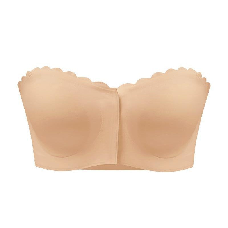 Women's Buckle Seamless Strapless Inner Wear Push Up No Drop Lingerie Sets