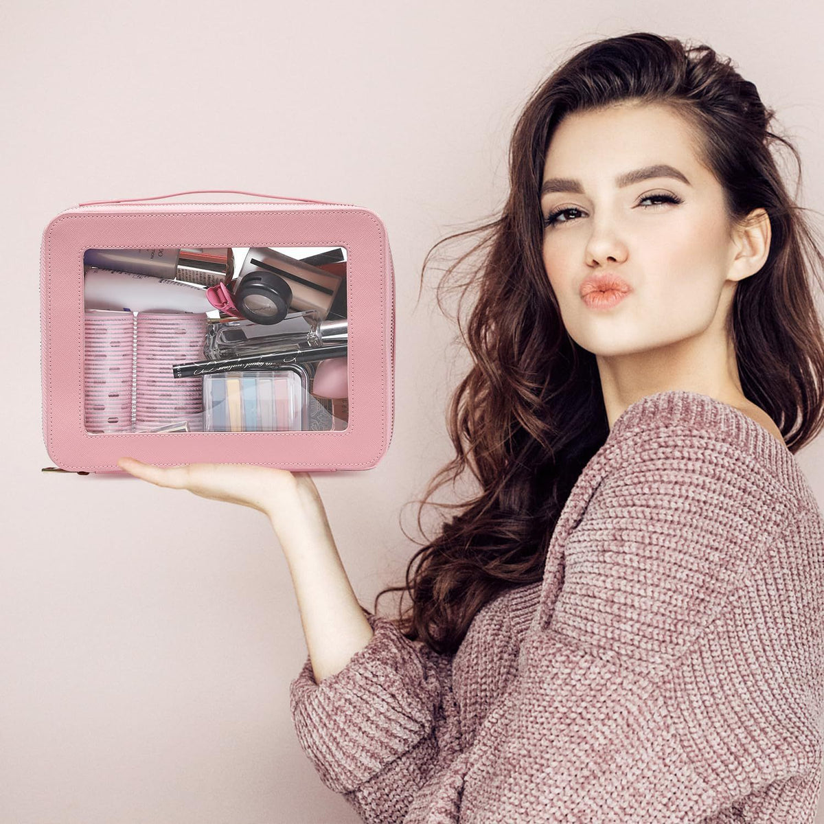 Transparent Portable Cosmetics Storage Box Waterproof Makeup Bag