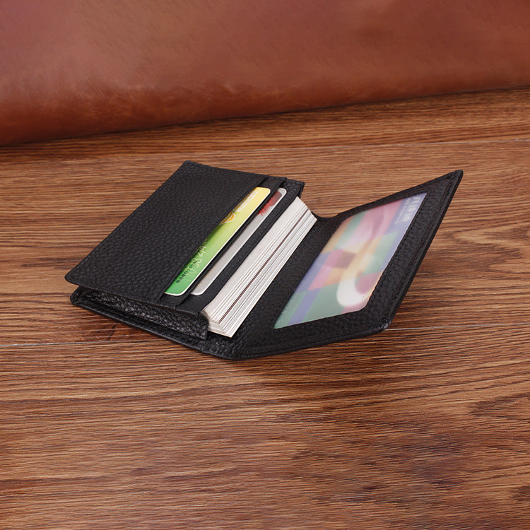 Men's Leather Business Litchi Pattern First Layer Card Holder