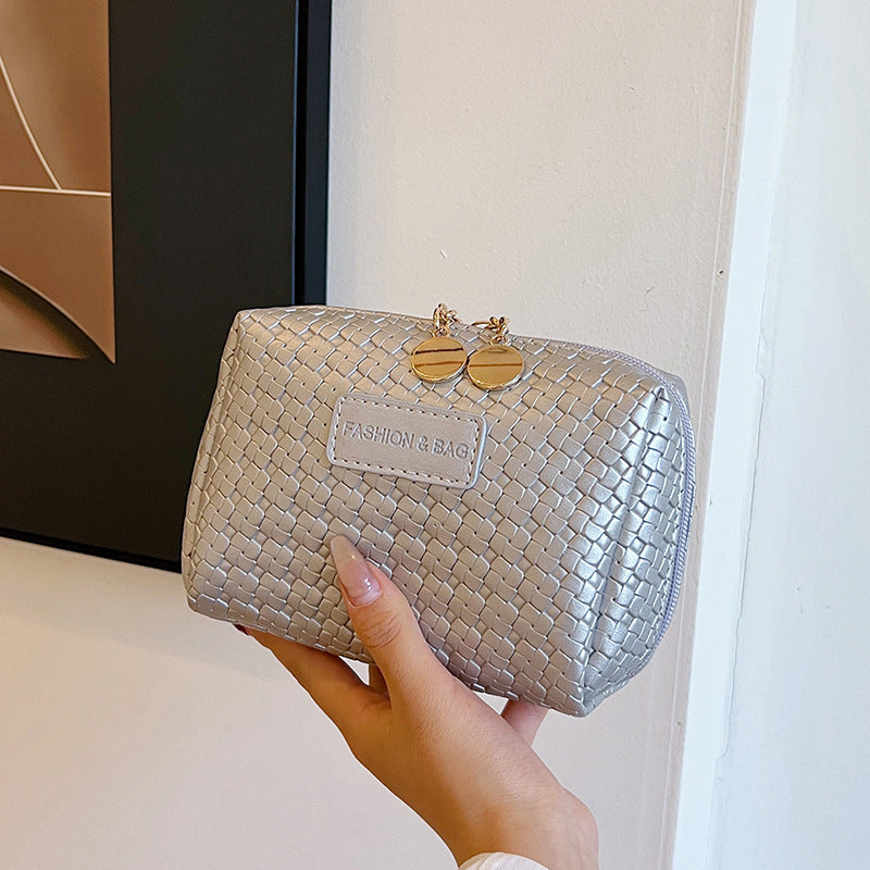 Style Woven Pattern Large Capacity Good-looking Cosmetics Storage Waterproof Wash Cosmetic Bags
