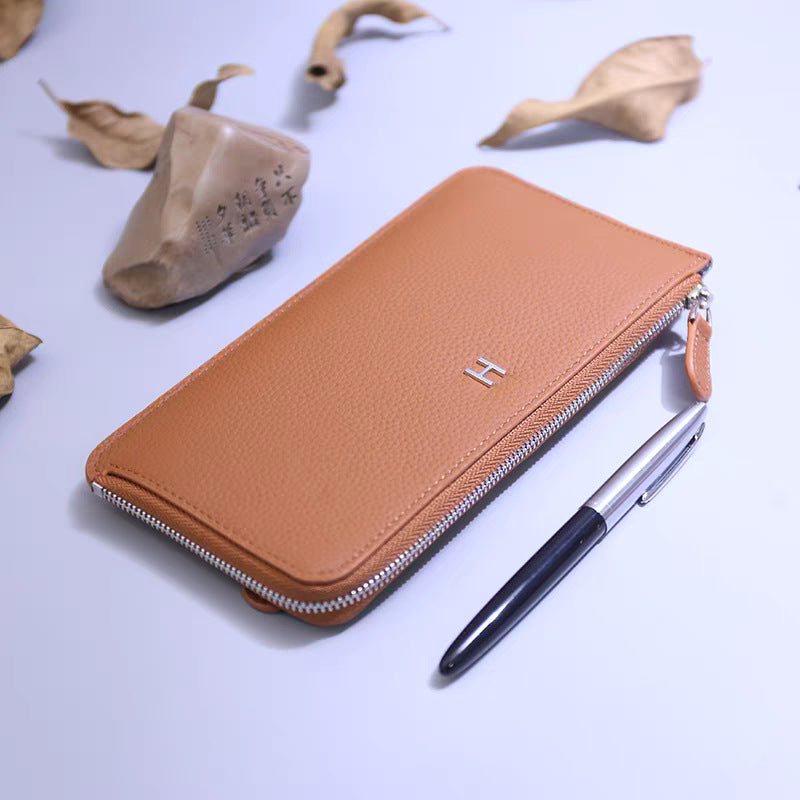 Women's Capacity Long First Layer Cowhide Clutch Ladies Wallet
