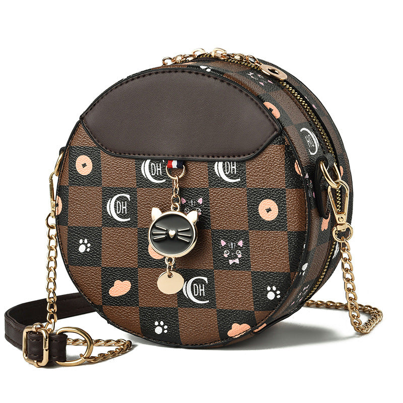 Women's Popular Korean Fashion Round Chain Handbags