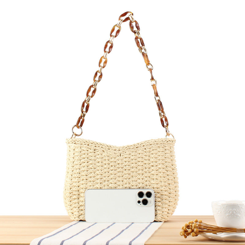Acrylic Amber Chain Woven Minority Simple Bags