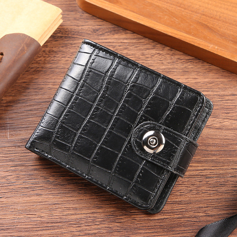 Men's Youth Multiple Slots Vintage Crocodile Pattern Men's Wallets